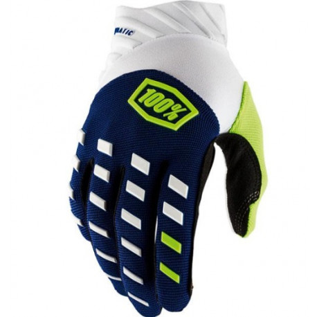 luvas 100% airmatic azul navy/branco c/dedos