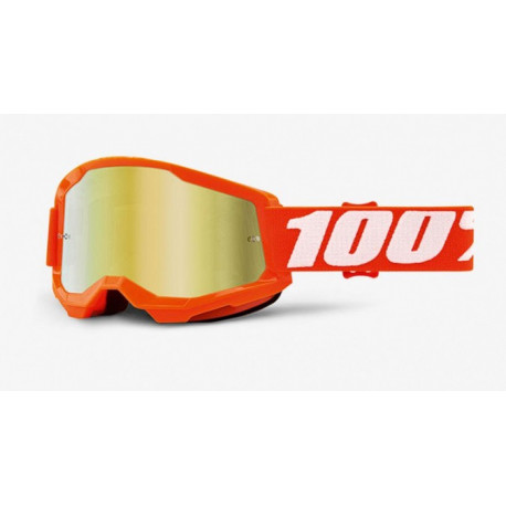 goggles 100% strata 2 laranja lentes gold
